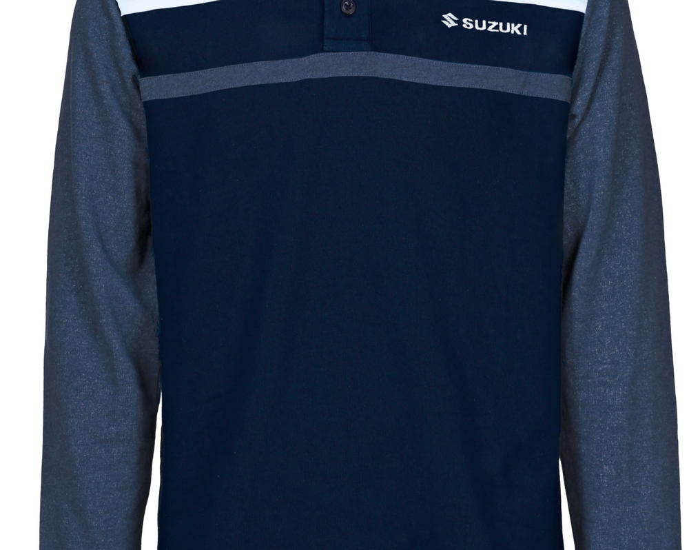 Suzuki Team Blue Long Sleeve Polo Shirt