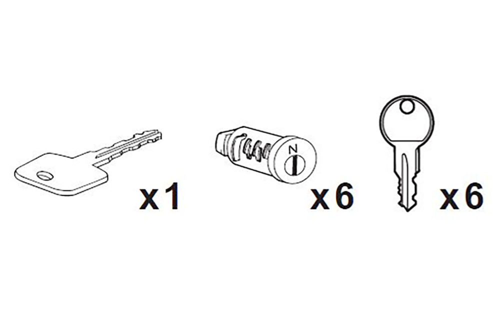 Mitsubishi 6 Lock Cylinders And One Key Set