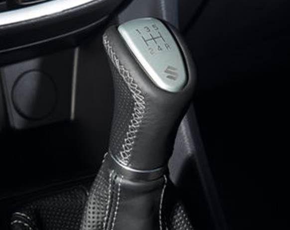 Suzuki Leather Gear Shift Knob - Black And Silver (5 speed)