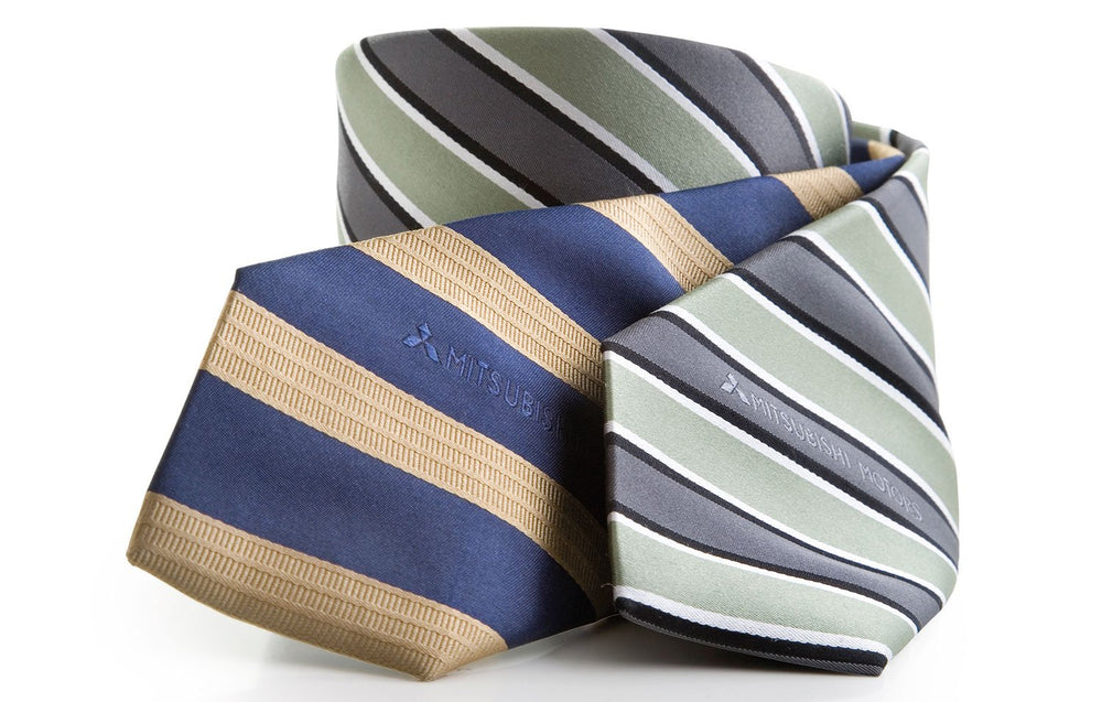 Silk Tie - Blue & Gold Stripes