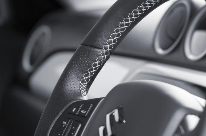 Suzuki Leather Steering Wheel White Stitching