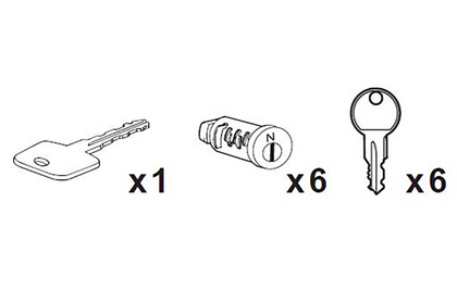 Mitsubishi 6 Lock Cylinders And One Key Set