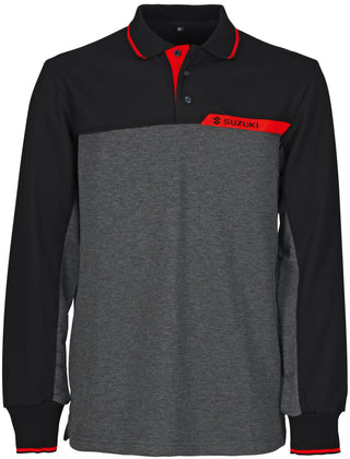 Suzuki Team Black Long Sleeve Polo Shirt