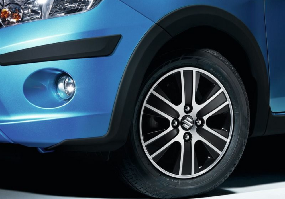 Suzuki Alloy wheel 'Mars', black & polished finish